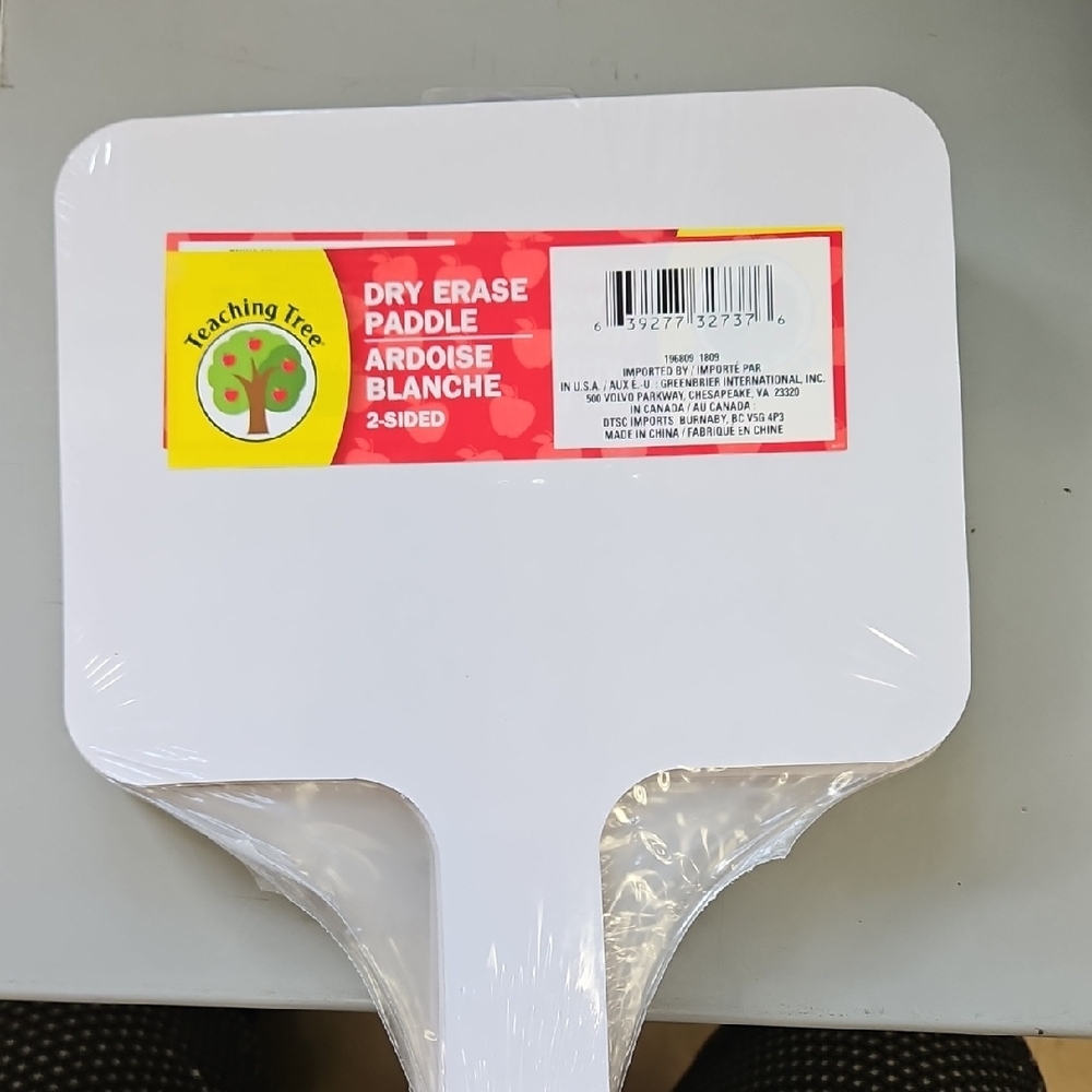 White Dry Erase Paddle - 2-Sided
